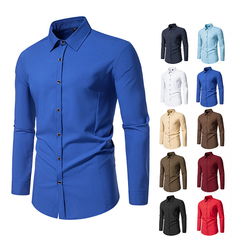 Herren modisches Langarmhemd mit elegantem Schnitt R&B