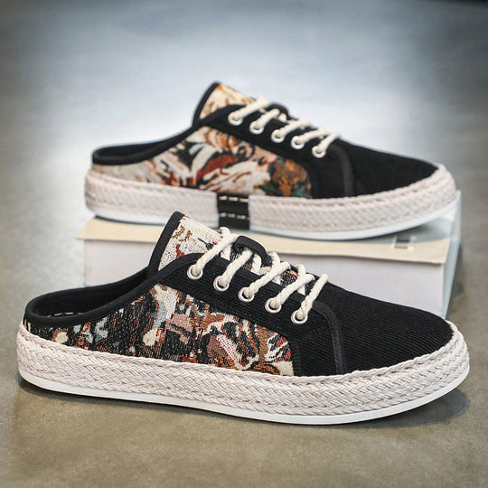 Damen Modische Espadrilles mit trendy Camouflage-Design und elastischem Einschlupf R&B