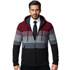 Herren Designermantel mit Kapuze und strukturiertem Strickmuster R&B