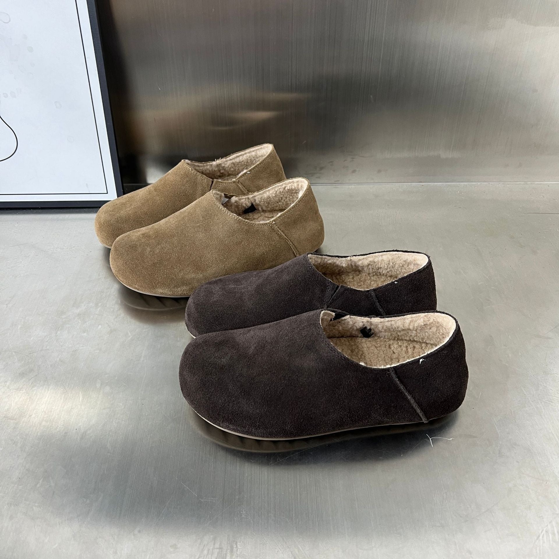 Damen Komfortable Hausschuhe aus weichem Wildleder mit kuscheligem Innenfutter R&B