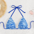 Damen Triangel-Bikini mit verspieltem Wellenmuster