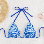 Damen Triangel-Bikini mit verspieltem Wellenmuster