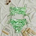 Damen Bandeau-Bikini-Set mit Stilvollem Rüschendesign