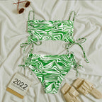 Damen Bandeau-Bikini-Set mit Stilvollem Rüschendesign