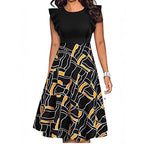 Damen elegantes Sommerkleid mit Rüschendetails und floralem Muster R&B
