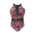 Damen Einteiler Badeanzug mit elegantem Floral-Design und modischen Cut-Out-Details R&B