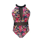 Damen Einteiler Badeanzug mit elegantem Floral-Design und modischen Cut-Out-Details R&B
