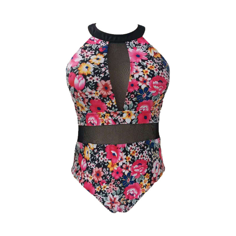 Damen Einteiler Badeanzug mit elegantem Floral-Design und modischen Cut-Out-Details R&B