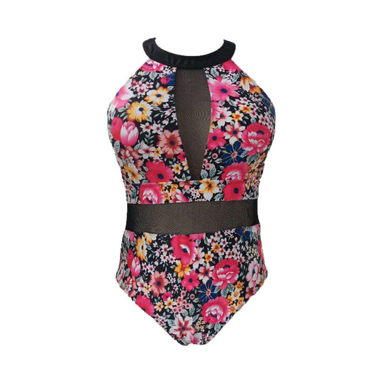 Damen Einteiler Badeanzug mit elegantem Floral-Design und modischen Cut-Out-Details R&B
