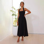 Damen Maxikleid mit R&Brnen Trägern und fließendem Schnitt R&B