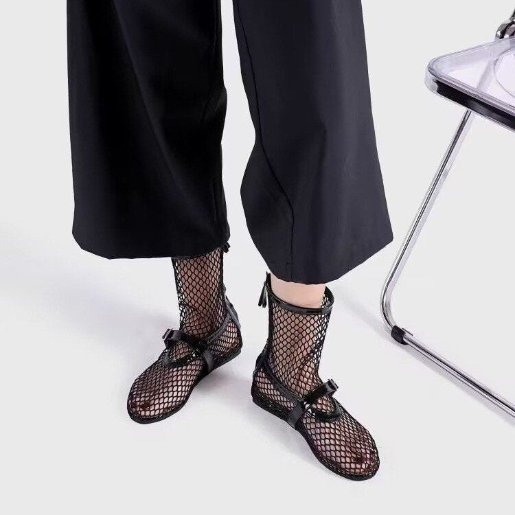 Damen Netzstiefeletten mit modischen Akzenten und komfortablem Futter R&B
