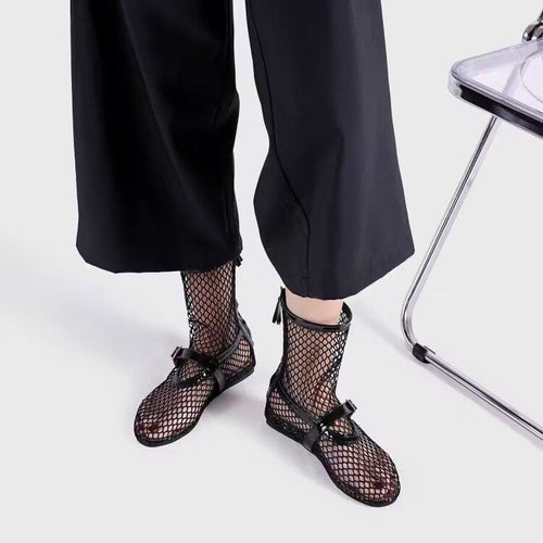 Damen Netzstiefeletten mit modischen Akzenten und komfortablem Futter R&B