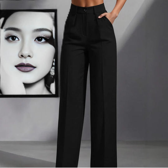 Damen elegante weite Bundfaltenhose R&B