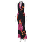 Damen Elegantes Maxikleid mit kunstvollem Blumenmuster R&B