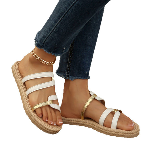 Damen modische Riemchen-Sandalen mit eleganter Plateau-Sohle R&B
