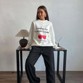 R&B | Pullover Sweatshirt Übergröße Fit Grafikdruck Baumwollmischung Rundhalsausschnitt
