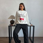 R&B | Pullover Sweatshirt Übergröße Fit Grafikdruck Baumwollmischung Rundhalsausschnitt