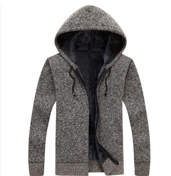 Herren bequeme Fleece-Jacke mit Kapuze und weichem Innenfutter R&B