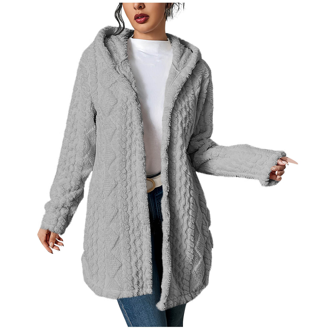 Damen Kuschelige Cardiganjacke mit Kapuze aus weichem Fleece R&B