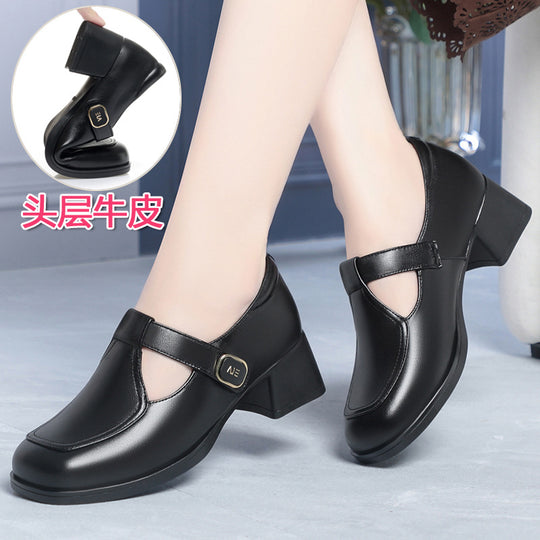 Damen Mary Jane Schuhe mit komfortablem Blockabsatz und modischem Schnallenakzent R&B
