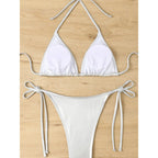 Damen Triangel-Bikini mit glänzendem Material und verstellbaren Trägern R&B
