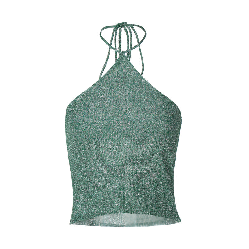 Damen Funkelndes Haltertop mit feinem Glitzermaterial R&B