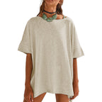 Damen Oversized Relaxed Fit T-Shirt R&B