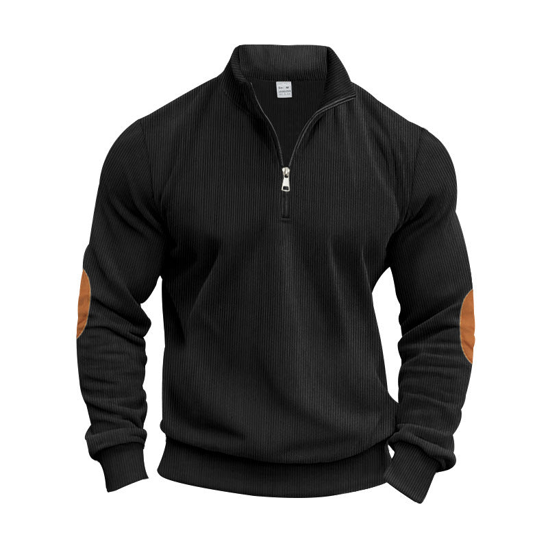 Fleece Pullover Herren sportlich elegant mit Stehkragen