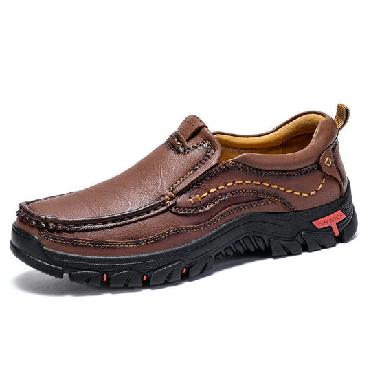 Herren Leder Mokassin mit rutschfester Sohle R&B