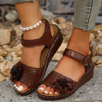 Damen elegante und komfortable Sandalen mit floralem Cut-Out-Design R&B