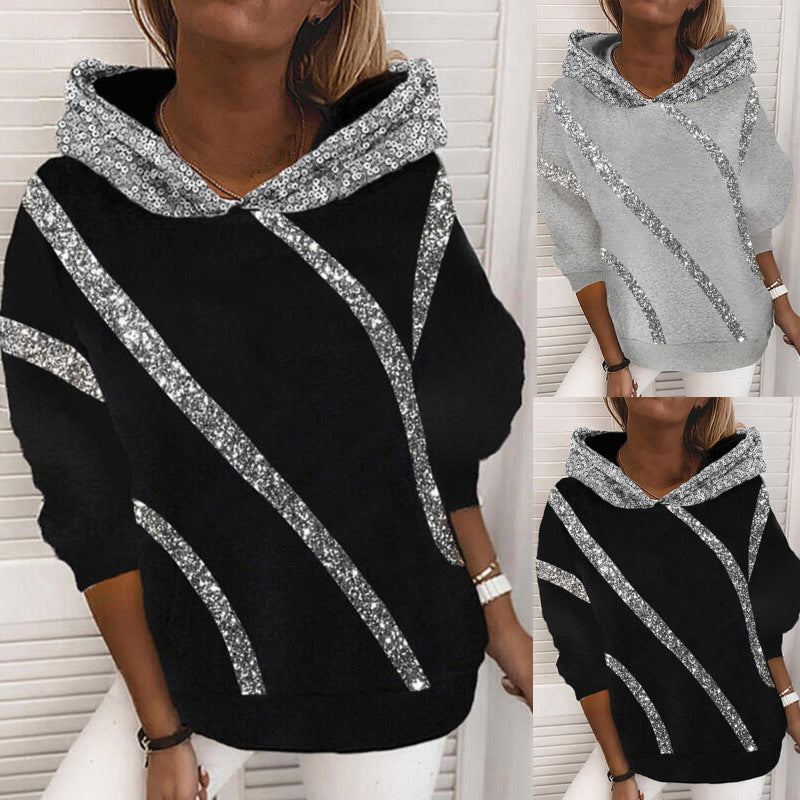 Damen Hoodie mit Glitzerakzenten und modernem Schnitt R&B