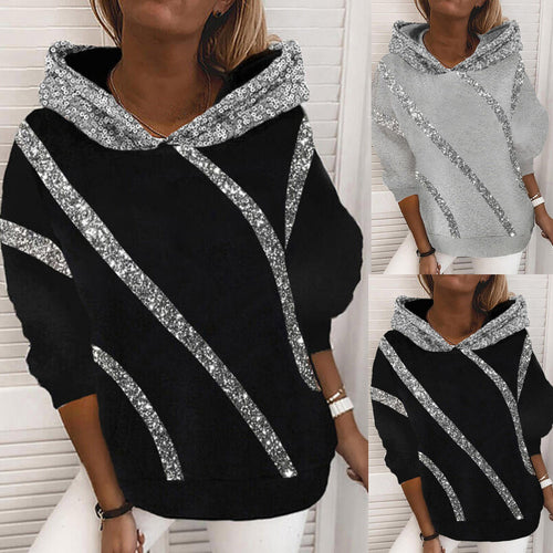 Damen Hoodie mit Glitzerakzenten und modernem Schnitt R&B