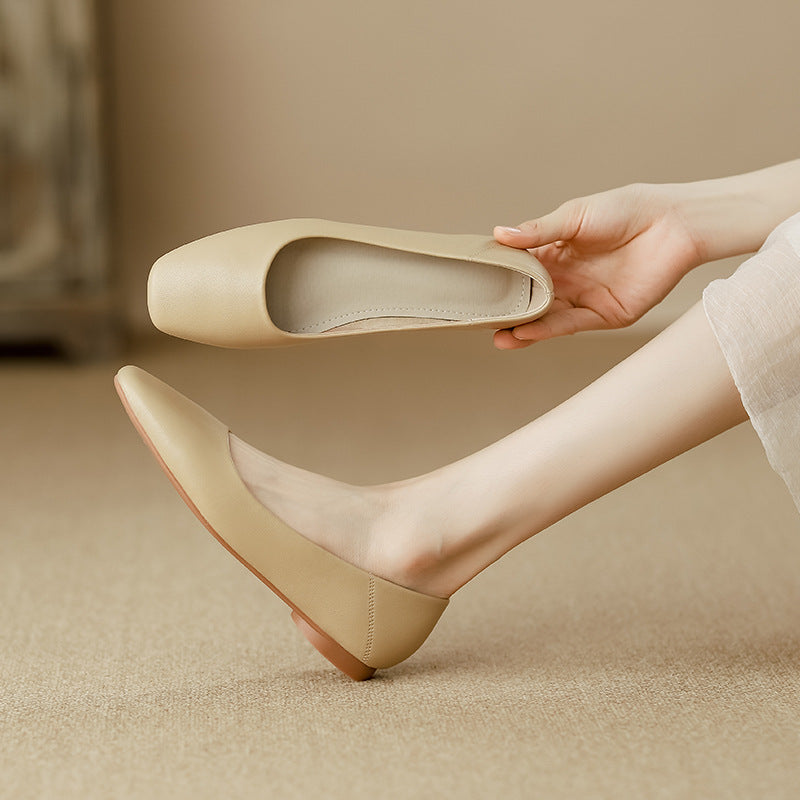 Damen elegante Ballerinas mit komfortablem Fußbett und hochwertiger Lederoberfläche R&B