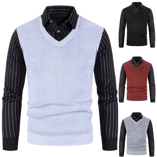 Herren eleganter V-Ausschnitt Pullover R&B
