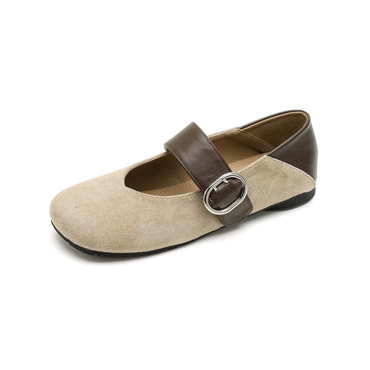 Damen Ballerinas mit modischem Leopardenmuster und eleganter Schnallenapplikation R&B