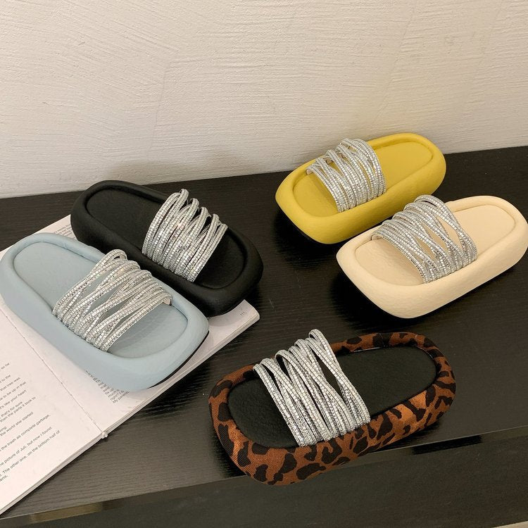 Damen modische Clogs mit eleganter Glitzerapplikation und bequemer Sohle R&B