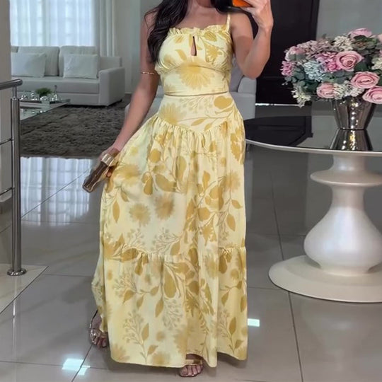 Damen Maxikleid mit floralem Design und luftiger Silhouette R&B