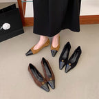 Damen zeitlose Ballerinas mit elegantem Leder-Spitzendesign und komfortablem Fußbett R&B