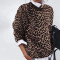 R&B | Sweater Tiered Tier Animal Print Bold Knit Statement