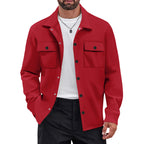 Herren vielseitige Flanelljacke mit aufgesetzten Taschen und modernem Schnitt R&B