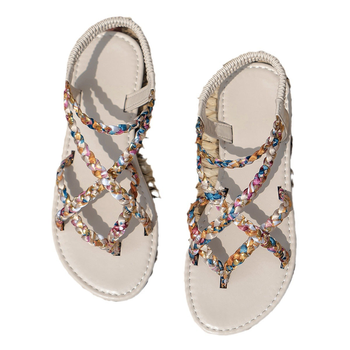 Damen flache, geflochtene Sandalen mit modischem Design R&B