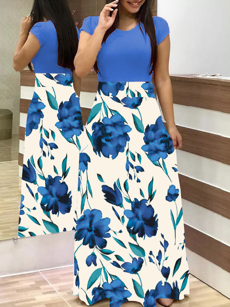 Damen Elegantes Maxikleid mit grafischem Druck und flexiblem Bund R&B