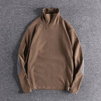 Herren Stehkragenpullover aus hochwertigem Fleece mit kontrastierenden Ellbogenpatches R&B