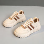 Damen Plateau Sneakers mit modischer Profilsohle und atmungsaktiver Obermaterialstruktur R&B