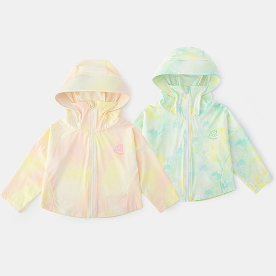 Unisex nan leichte atmungsaktive Kinder Sonnenjacke mit Kapuze und UV Schutz  R&B