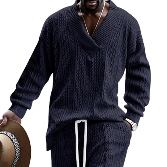 Herren Strickpullover mit modernem V-Ausschnitt und lässigem Design R&B