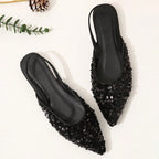 Damen Elegante Slingback-Sandaletten mit glitzernden Pailletten R&B