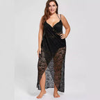 Damen eleganter durchsichtiger Spitzen-Strandüberwurf R&B