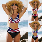 Damen Hochtailliertes Bikini-Set mit stylischem Wickeloberteil R&B