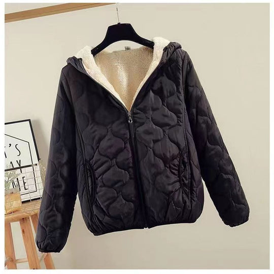 Damen gesteppte Winterjacke mit Kapuze R&B